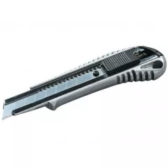 17-0128 Нож 18 мм металлический с направляющей кнопочный фиксатор