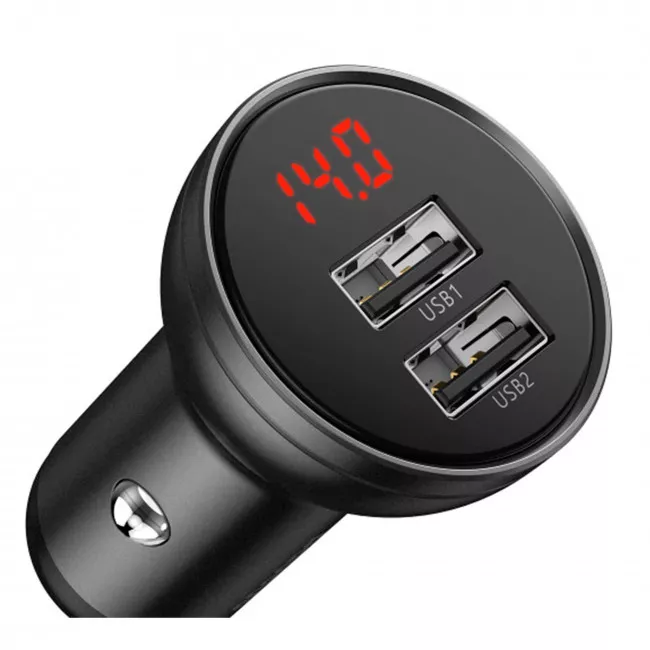 Автомобільний зарядний пристрій Baseus Digital 24W темно-сірий (502325) (282730056)