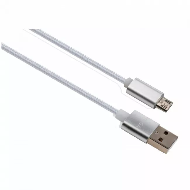 Дата кабель Vinga USB 2.0 AM to Micro 5P 1m LED silver (VCPDCMLED1S)