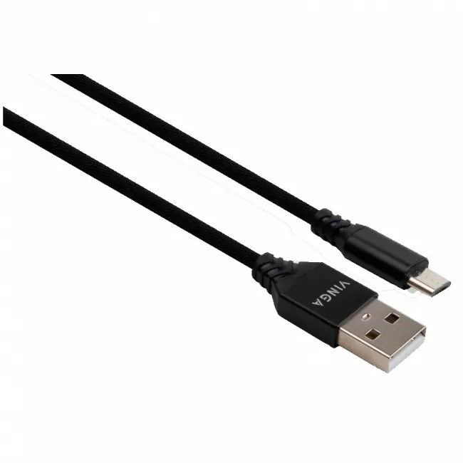 Дата кабель Vinga USB 2.0 AM to Micro 5P nylon 1m black (VCPDCMBN21BK)