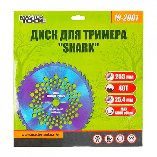 Диск для тримера MASTER TOOL "SHARK" 255*25.4*40Т з переможною напайкою (19-2001)