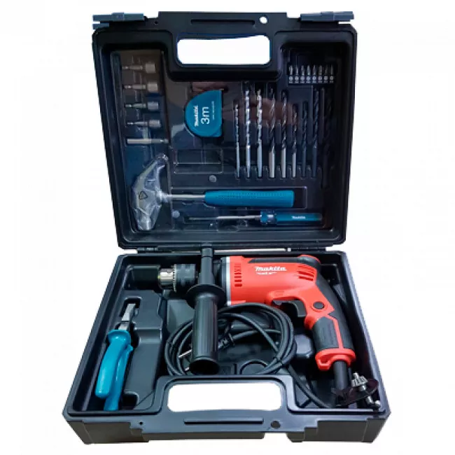 Дрель ударная Makita M8103KX2 + комплект ручного инструмента M8103KX2)