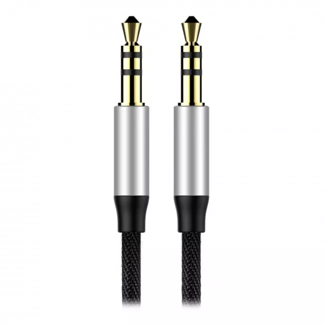 Кабель Baseus Yiven 3.5mm 1m Silver/Black (CAM30-BS1)(207940001)