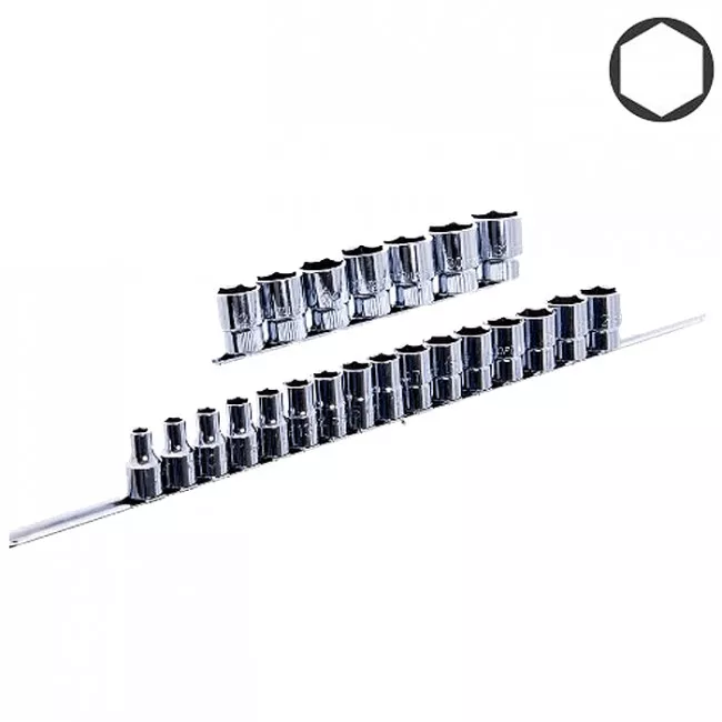 Набор головок TOPTUL 1/2" 23ед. на планке (GAAQ1604U) Набор головок TOPTUL 1/2" 23ед. на планке (GAAQ1604U)