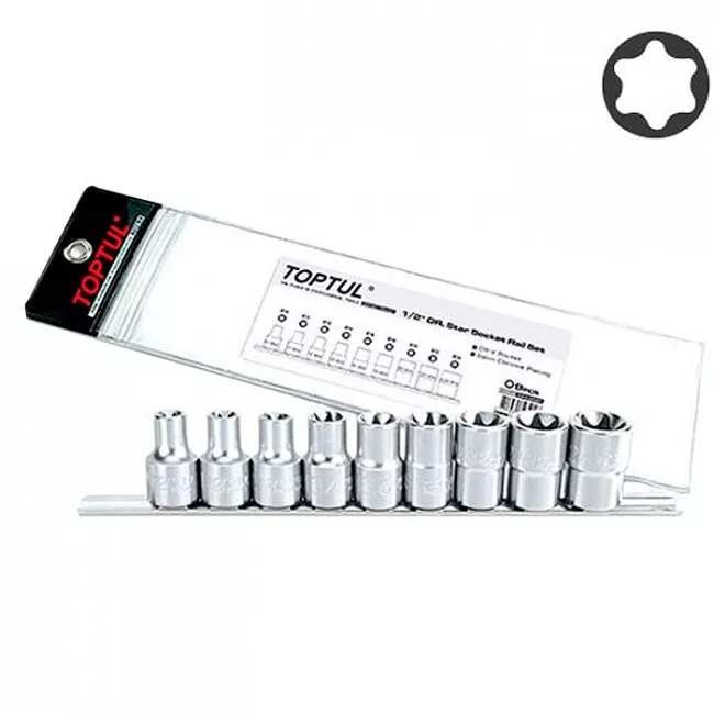 Набор головок TOPTUL TORX 1/2" E10-E24 9ед. (GAAG0901)
