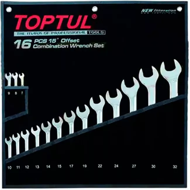 Набор ключей комб. TOPTUL 16ед. 7-32мм Hi-Performance (GPAX1601)