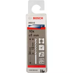 Набор сверл Bosch HSS-G 1 мм 10 шт (2608595049)