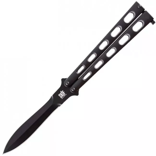 Нож бабочка, балисонг Skif Covert Double Edge (длина: 230мм, лезвие: 105мм), черный (224-1021)