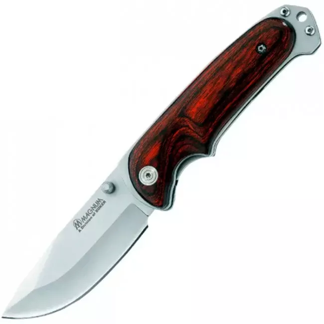 Нож складной Boker Magnum Bush Companion (длина 219мм, лезвие 92мм) деревянная накладка (227-1026) Нож складной Boker Magnum Bush Companion (длина 219мм, лезвие 92мм) деревянная накладка (227-1026)