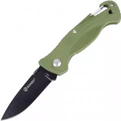 Нож складной Ganzo G611 + свисток (длина: 190мм, лезвие: 75мм), хаки (16-1024-khaki)
