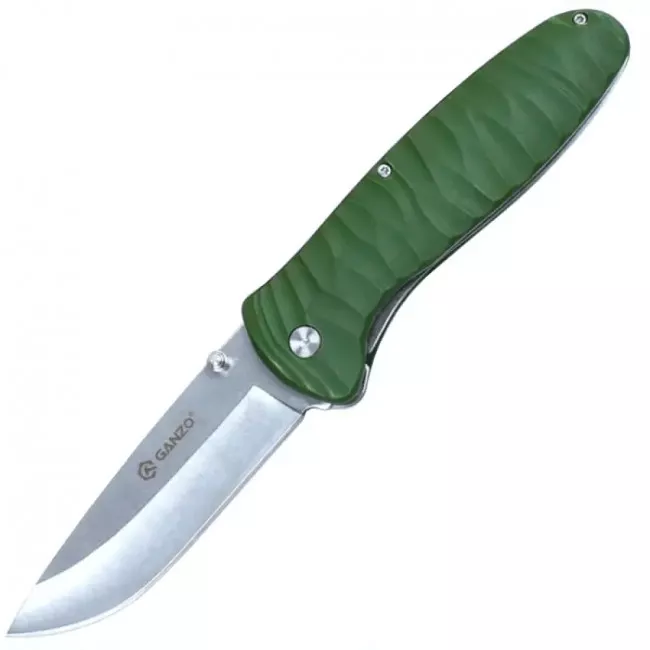 Нож складной Ganzo G6252 (F) (длина: 210мм, лезвие: 89мм, сатин), зеленый (16-1037-green)