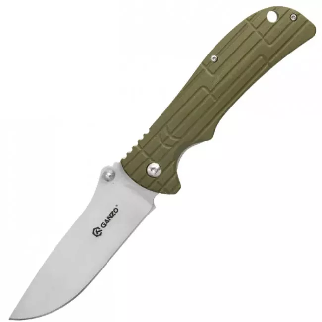 Нож складной Ganzo G723 (длина: 215мм, лезвие: 95мм, сатин), зеленый (16-1061-green)