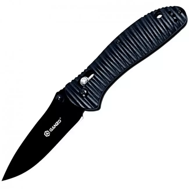 Нож складной Ganzo G7393Р (длина: 205мм, лезвие: 87мм, черное), черный (16-1119-black)