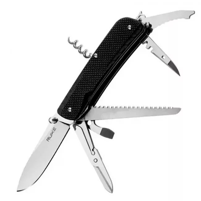 Нож складной, мультитул Ruike Trekker LD42-B (114мм, 19 функций), черный (244-1004)