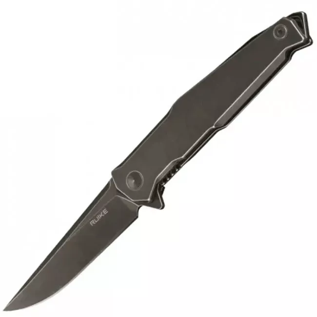 Нож складной Ruike P108-SB (длина: 210мм, лезвие: 88мм, черное), черный (244-1008_steel)