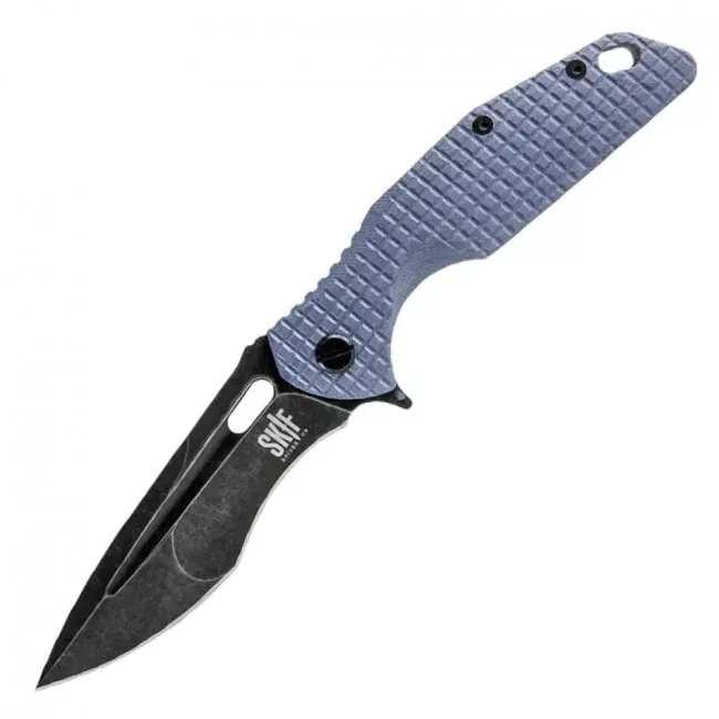 Нож складной Skif Defender 423H (длина: 224мм, лезвие: 97мм, черное), серый (224-1025_H-bl-gray)