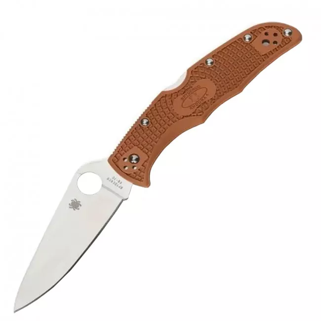 Нож складной Spyderco Endura 4 Flat Ground (длина: 222мм, лезвие: 96мм), коричневый (126-1022_brown-flat)