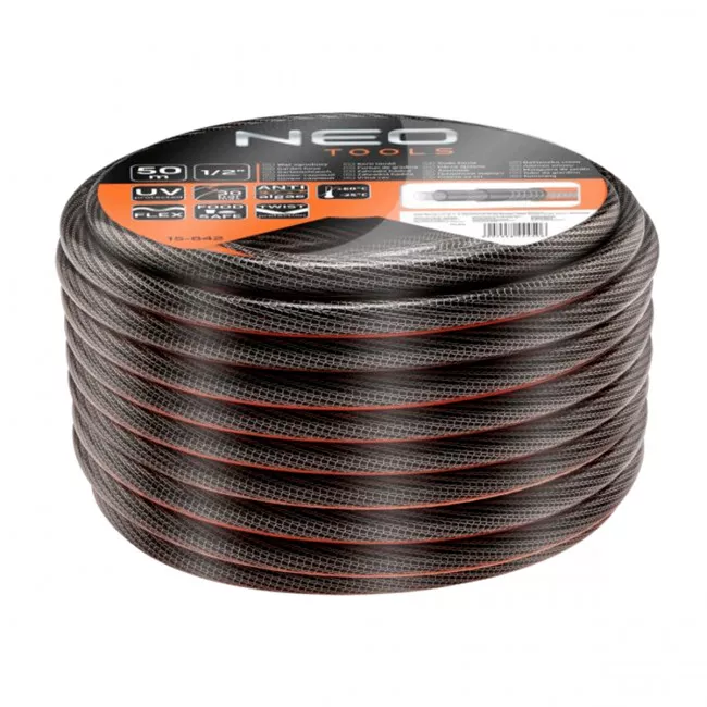 Шланг NEO садовый 50м, 1/2, 6-слой. Professional, -25°/+60°C (15-842)