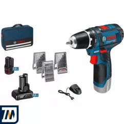 Шуруповерт акумуляторний Bosch Professional GSR 12V-15 (2Ah & 4Ah)+свердла