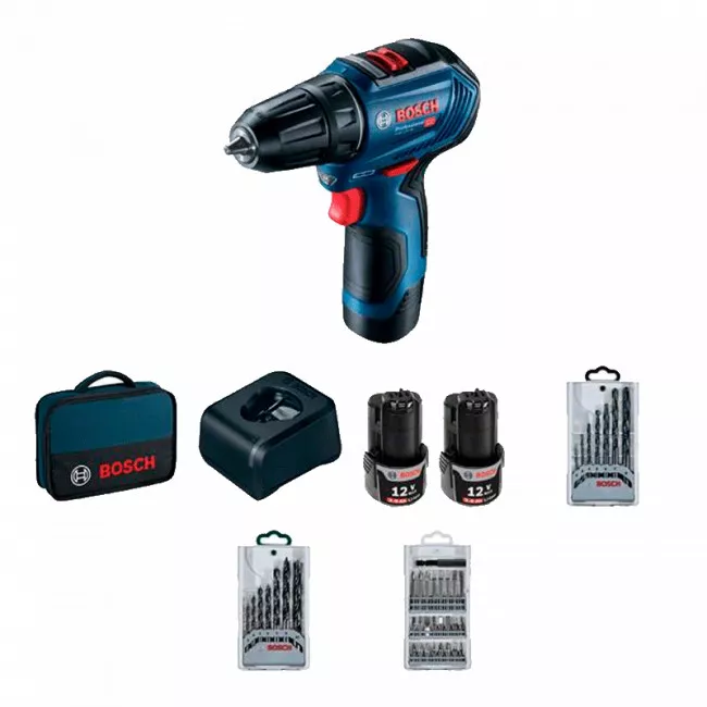 Шуруповерт-дрель Bosch GSR 12V-30,12V, 2*2 Ач, 18/30 Нм, 420/1600 об/мин (0.601.9G9.001)