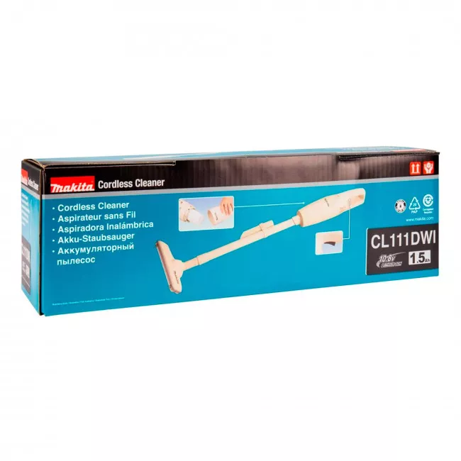 Аккумуляторный пылесос MAKITA 10.8В 1.5 Ач 560мл (CL111DWI)