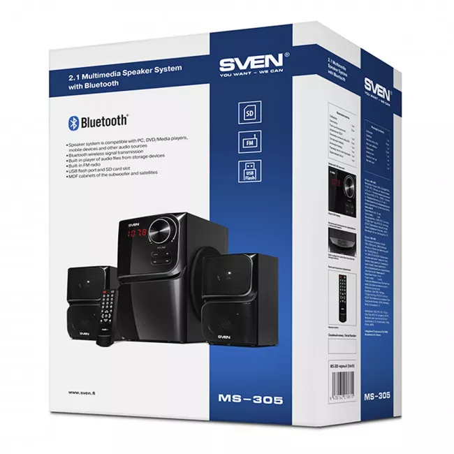 Акустическая система Sven 2.1 MS-305 Black (20100012)