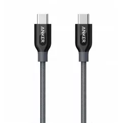 Дата кабель Anker USB Type-C to Type-C 0.9m Powerline+ V3 Gray (A8187HA1)