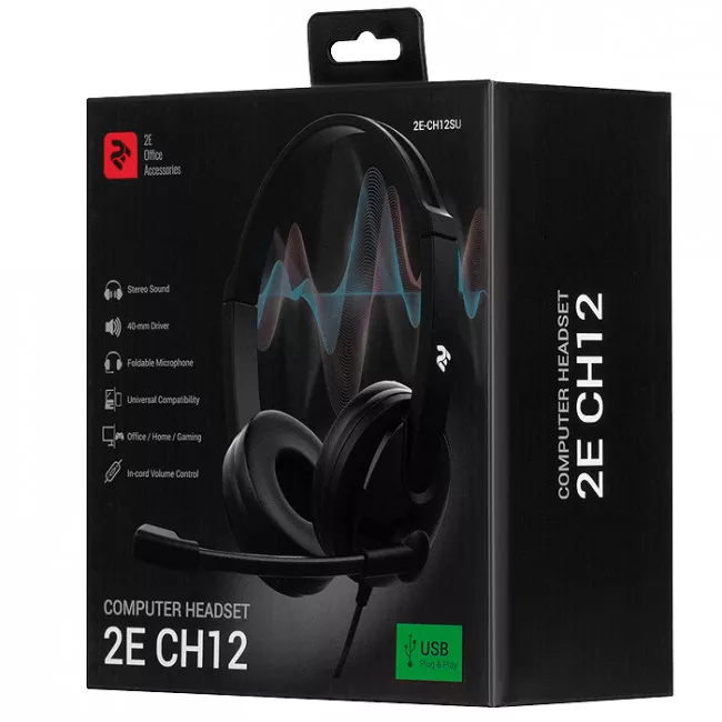 Гарнитура для ПК 2E CH12, On-Ear, 3.5mm / 2*3.5mm (2E-CH12SJ)
