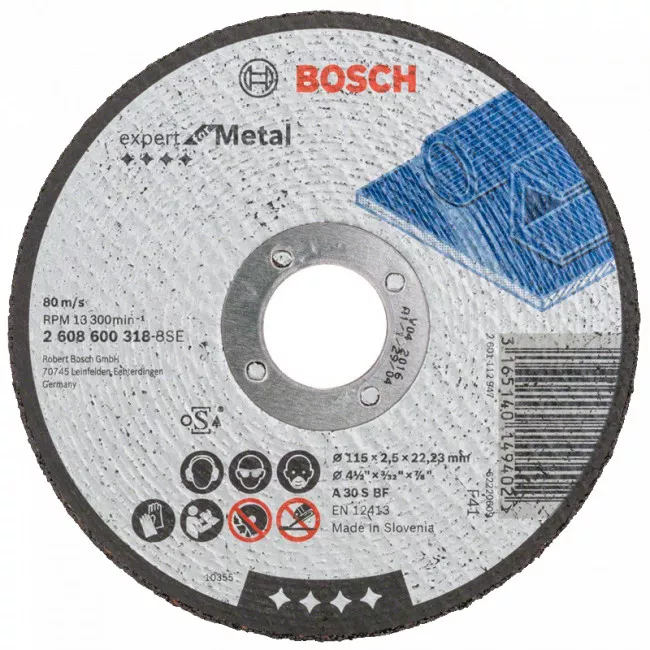 Круг отрезной Bosch Expert for Metal прямой 115×2,5 мм (2608600318)