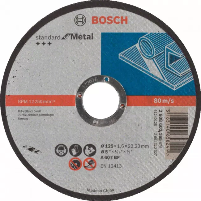 Круг отрезной Bosch Standard for Metal прямой 125×1,6 мм (2608603165) Круг отрезной Bosch Standard for Metal прямой 125×1,6 мм (2608603165)