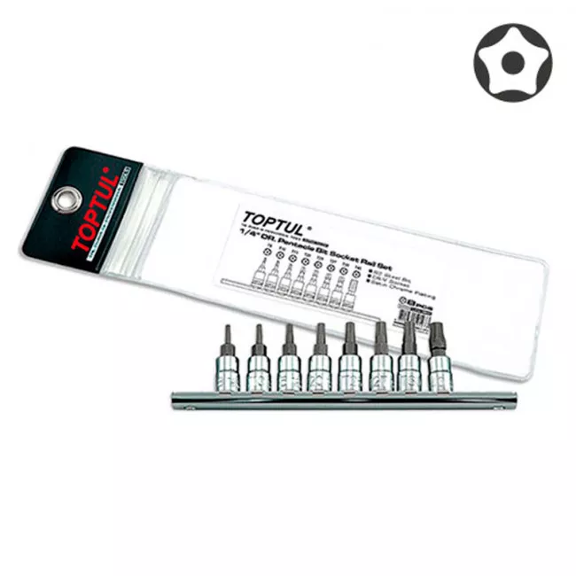 Набір біт п'ятигранних TOPTUL 1/4" TORX T8-T40 з відп. (GAAG0805)