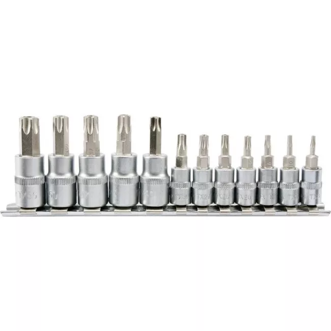 Набор головок торцевых YATO Torx Temperproof Т8-Т55 12шт (YT-04332) Набор головок торцевых YATO Torx Temperproof Т8-Т55 12шт (YT-04332)