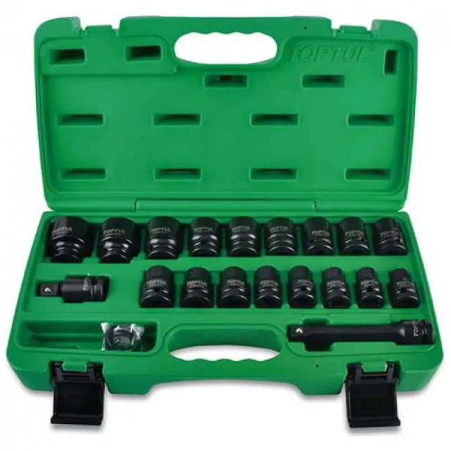 Набор головок ударных Toptul 1/2" 10-32мм 27шт (GCAI2701) Набор головок ударных Toptul 1/2" 10-32мм 27шт (GCAI2701)