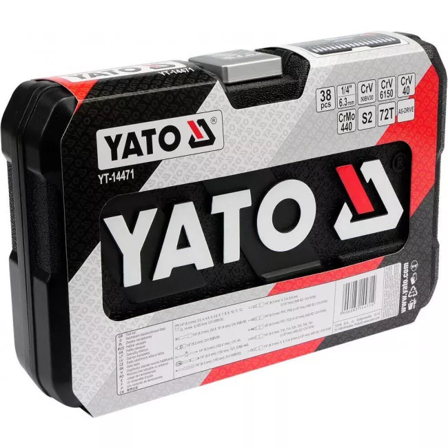 Набор инструмента с головками и насадками YATO (YT-14471)