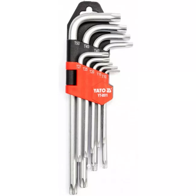 Набор ключей Torx Yato 9 предметов T10-T50 (YT-0511)