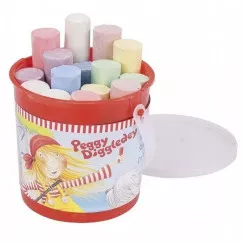 Набор мелков для асфальта в ведерке goki Peggy Diggledey 15шт ( 58527G)