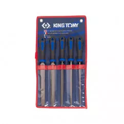 Набір напилків King Tony 200мм, двокомпонентні ручки, 5шт (1005GQ)