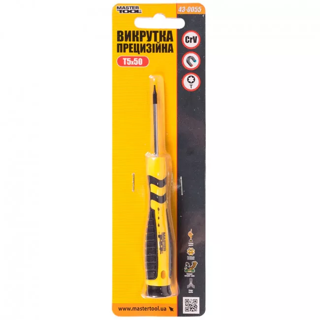 Отвертка прецизионная MASTER TOOL TORX T5*50 (43-0055)