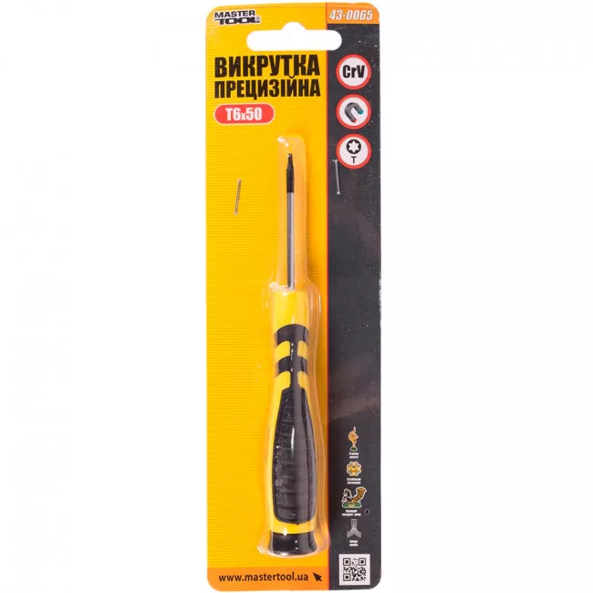 Викрутка прецизійна MASTER TOOL TORX T6*50 (43-0065)