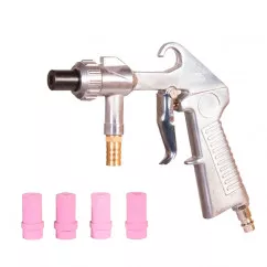 Пистолет пескоструйный MASTER TOOL Ø 4.5,5,6,7 мм керамика + Ø 6 мм металл, 320-420 л/мин, 10 бар, под шланг (81-8709)