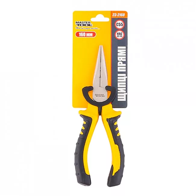 Щипці прямі MASTER TOOL 160 мм, С55, HRC 45~50 (23-2160)