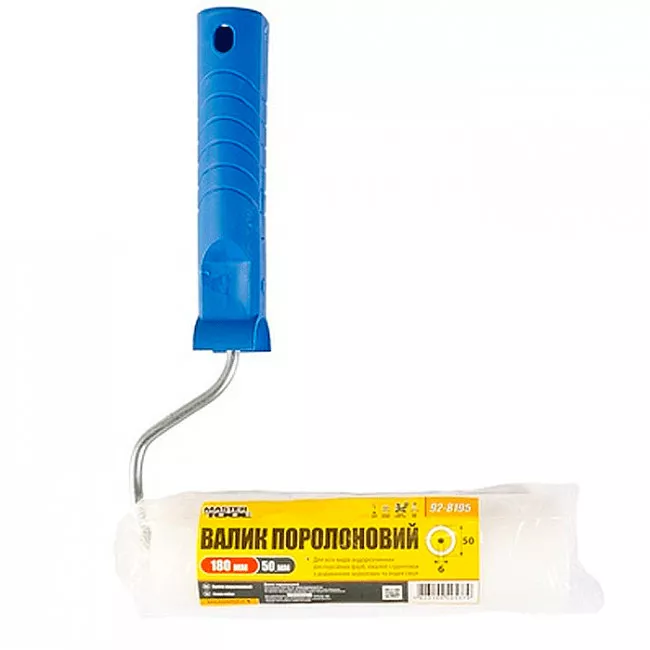 Валик поролоновий 180*50 d 6 мм із ручкою MASTERTOOL (92-8195-Р)