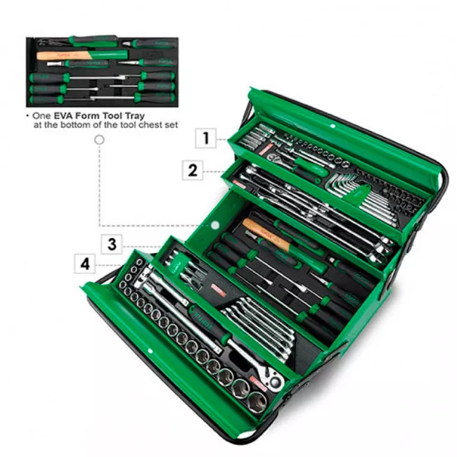 Скринька з інструментом TOPTUL 111од. 1/2" (TBAC0502, 3секції) (GCAZ111A)