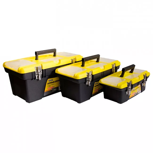 Ящики для інструменту MASTER TOOL комплект 3шт.13"+16"+19", знімні органайзери, металеві замки (79-2313/2316/2319) (79-2004)