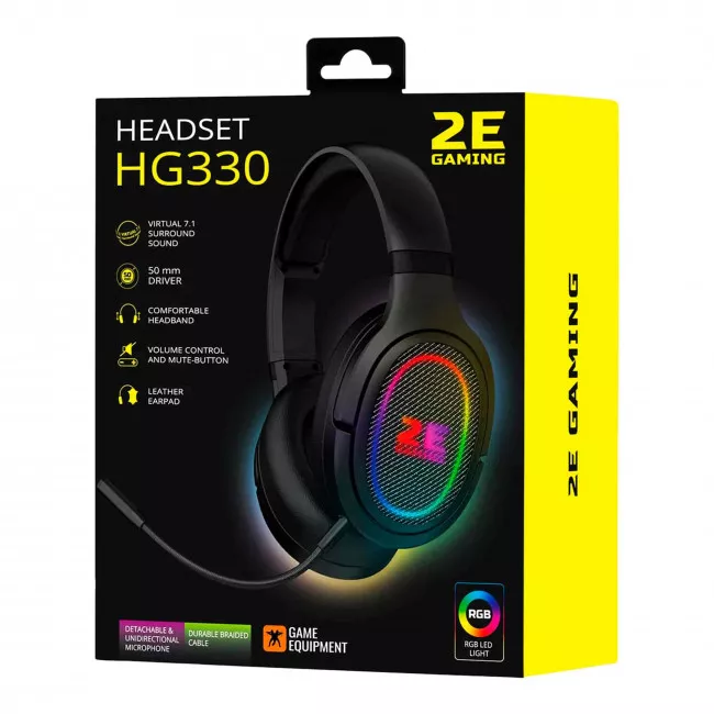 Гарнітура 2E Gaming HG330 RGB 7.1 Black (2E-HG330BK-7.1)