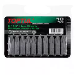 Набор бит TOPTUL 5/16" L30мм PH3 10ед. на блистере (FSBA1003G)