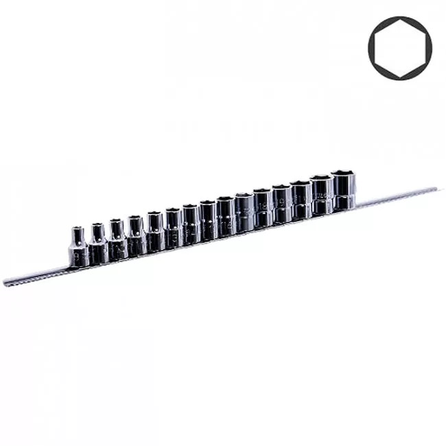 Набор головок длинных TOPTUL 1/2" 15ед. на планке (GAAQ1606U)