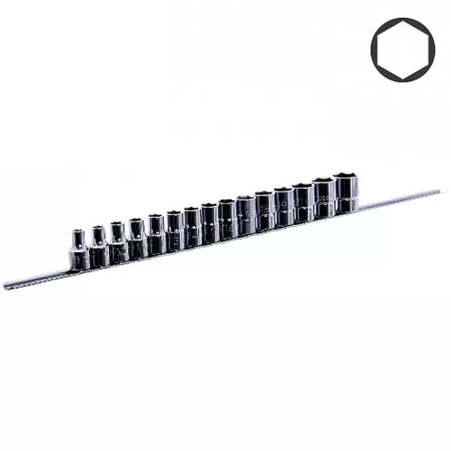 Набор головок TOPTUL 1/2" 15ед. на планке (GAAQ1602U) Набор головок TOPTUL 1/2" 15ед. на планке (GAAQ1602U)