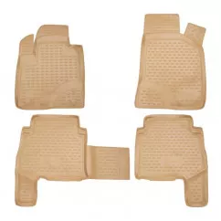 Килимки в салон HYUNDAI Santa Fe 2006-2010, 4 шт. (поліуретан, бежеві)
