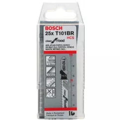 Пильные полотна для лобзика Bosch T 101 BR Clean for Wood, HCS 25 шт (2608633623)